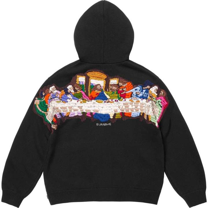 Supreme Supreme Last Supper Embroidered Zip Up Hooded Sweater