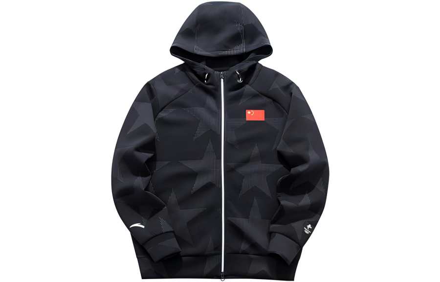 ANTA Jackets Men's Black Hooded Moderate Other