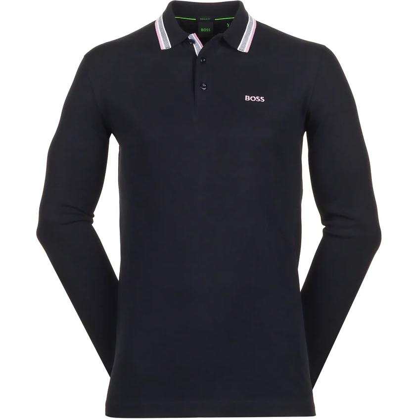 HUGO BOSS Logo Embroidered Long Sleeved Polo Shirt