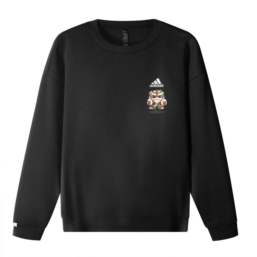 Adidas Adidas CNY Fleece Lined Chinese Style Lion Baby Logo Printed Pattern Crew Neck Pullover Long Sleeved Sweatshirt Unisex