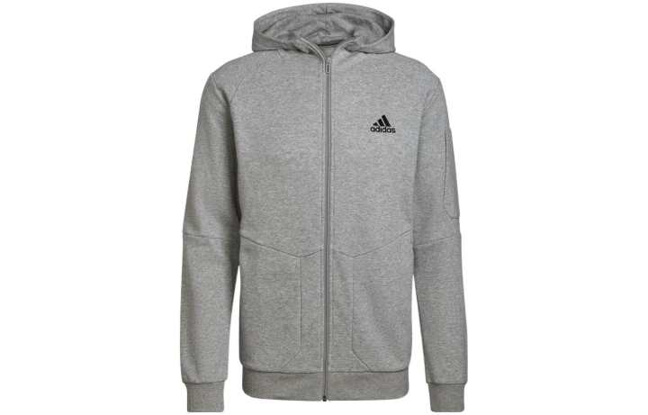 Adidas Adidas Jackets Men's Gray Hooded Moderate Straight Fit