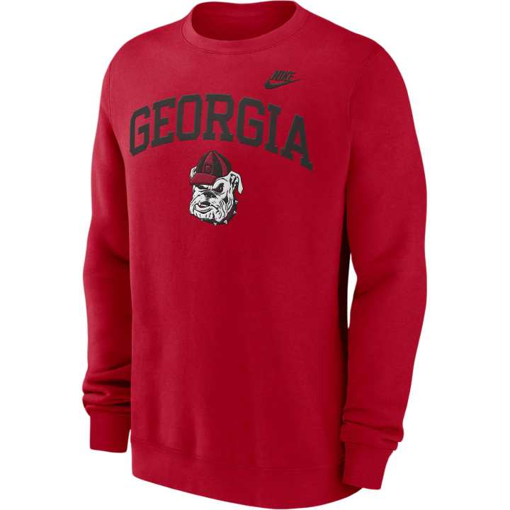 Nike Nike Georgia Bulldogs Legacy Classic Arch Over Logo Men's Nike College Pullover Crew