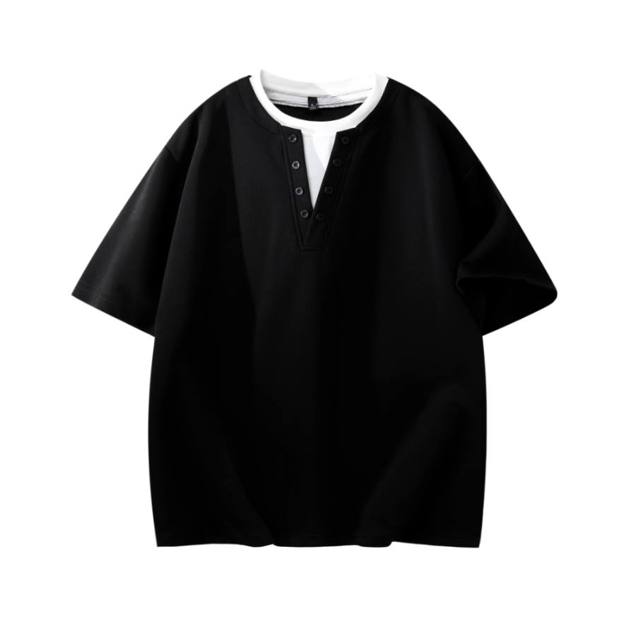 X1617 T Shirts Unisex Crew Neck Moderate Mock Two Piece