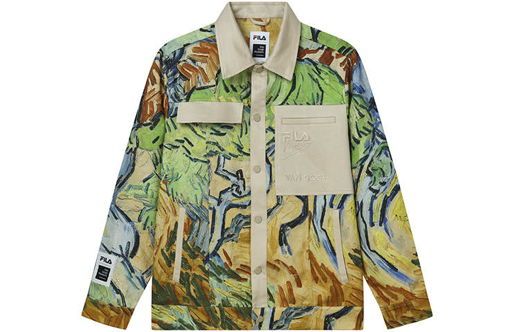FILA Vincent Van Gogh Jackets Men's All Over Print Lapel Moderate Other