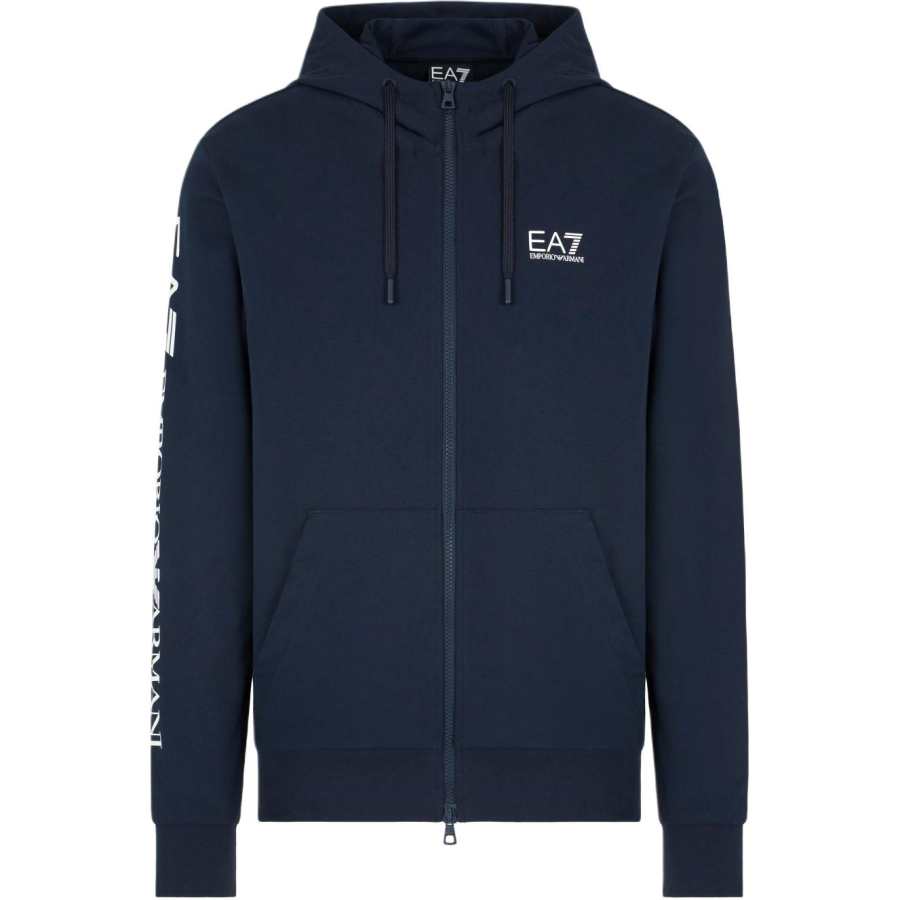 Emporio Armani logo-print zip-up hoodie