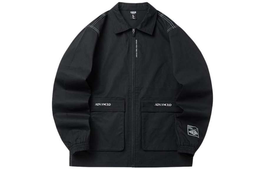 ANTA Basketball Collection Jackets Men's Black Lapel Moderate Other