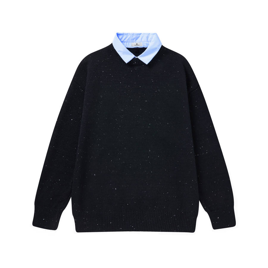PAL ONGACO Sweaters Unisex Shirt Collar Moderate Mock Two Piece
