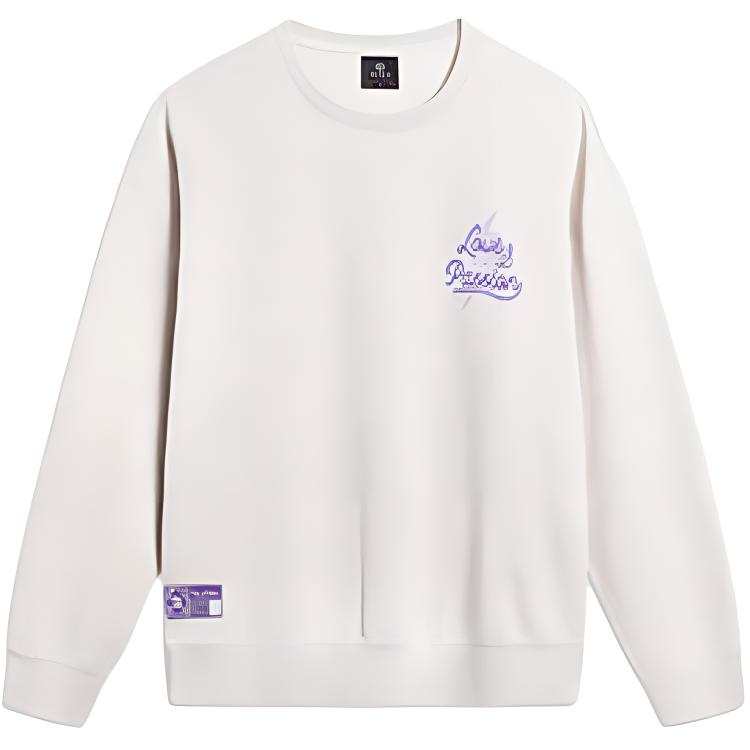 Li-Ning Li Ning Wade Collection, Letter Crew Neck Comfortable And Breathable Fleece Lined Thermal Sweatshirt Men's