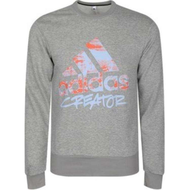 Adidas Adidas Sweatshirts Men's Gray Crew Neck Moderate