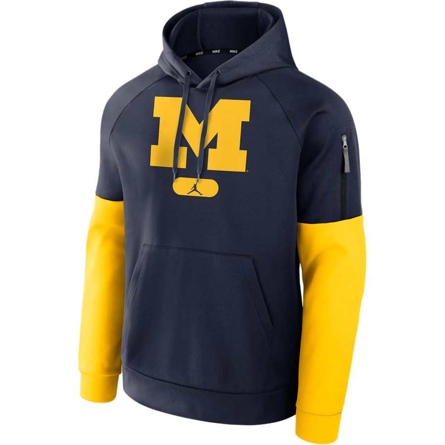 Jordan Jordan Michigan Wolverines Fitness Men’s Jordan Brand Therma College Pullover Hoodie