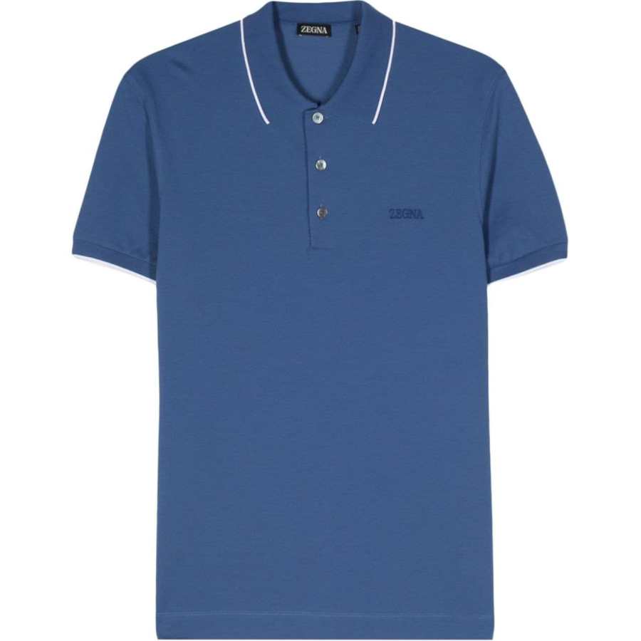 Zzegna embroidered logo polo shirt