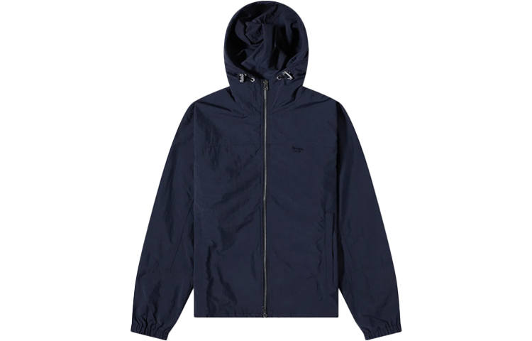 Maison Kitsune Jackets Men's Dark Blue Hooded Moderate Other