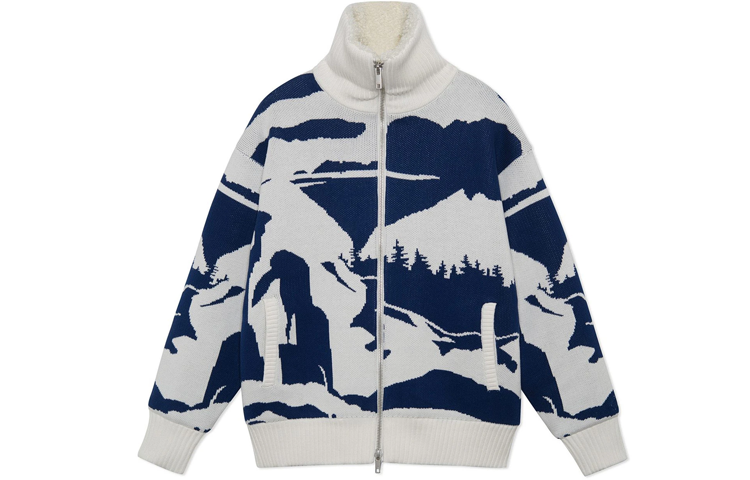 Li-Ning Li Ning Runway, Fleece Lined Thermal Woven Jacket Unisex Ecru