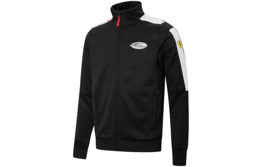 PUMA Jackets Men's Black Stand Collar Moderate Straight Fit