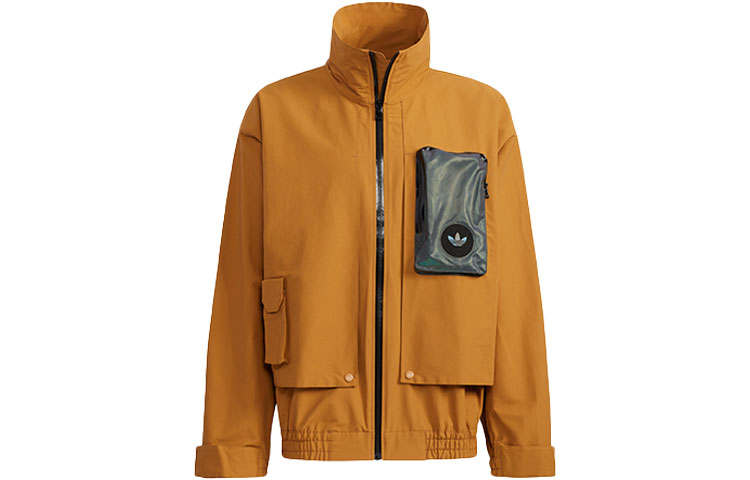 Adidas Originals Jackets Men's Brown Stand Collar Moderate Workwear