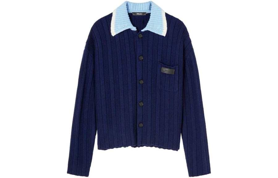 VERSACE Versace contrasting collar knitted shirt