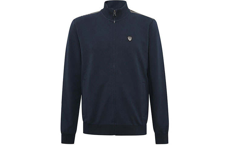 EMPORIO ARMANI Jackets Men's Navy Blue Stand Collar Moderate Other