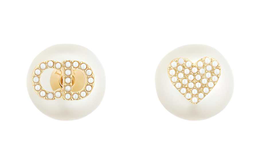 DIOR DIOR Stud Earrings Women's Gold, White