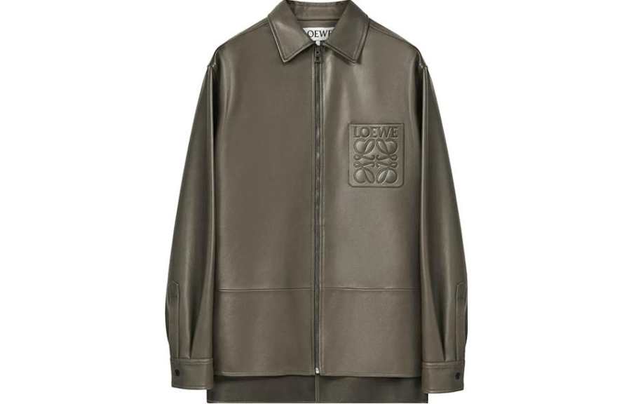 LOEWE LOEWE Jackets Men's Khaki Lapel Moderate Other