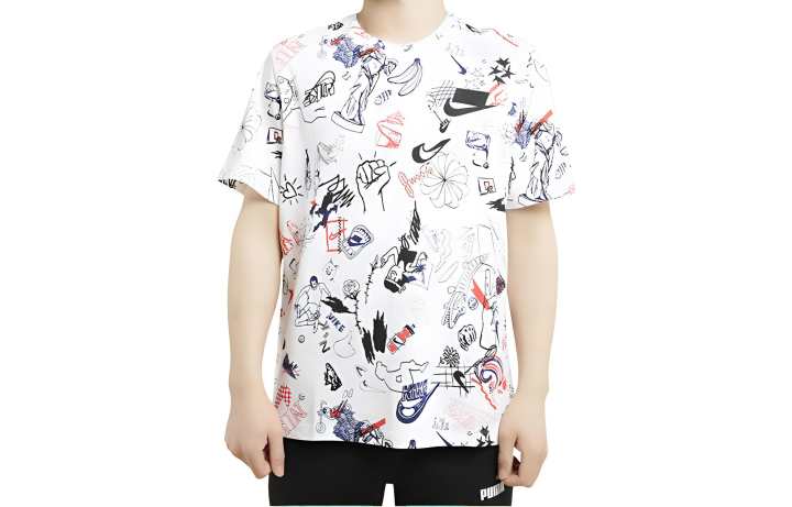 Nike Nike T Shirts Men's White Crew Neck Moderate Straight Fit