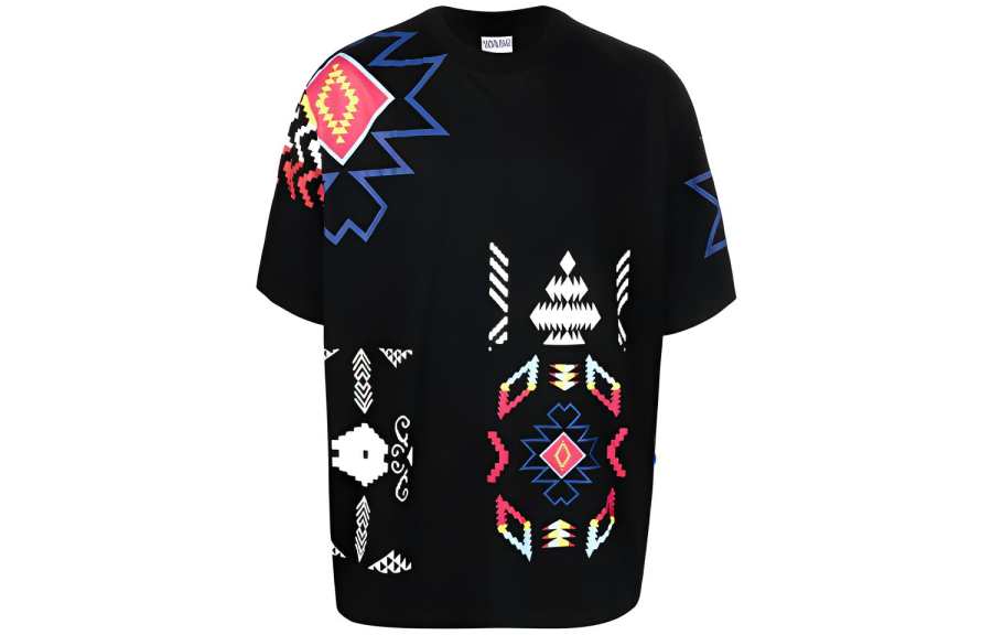 Marcelo Burlon T Shirts Men's Black Crew Neck Moderate Straight Fit
