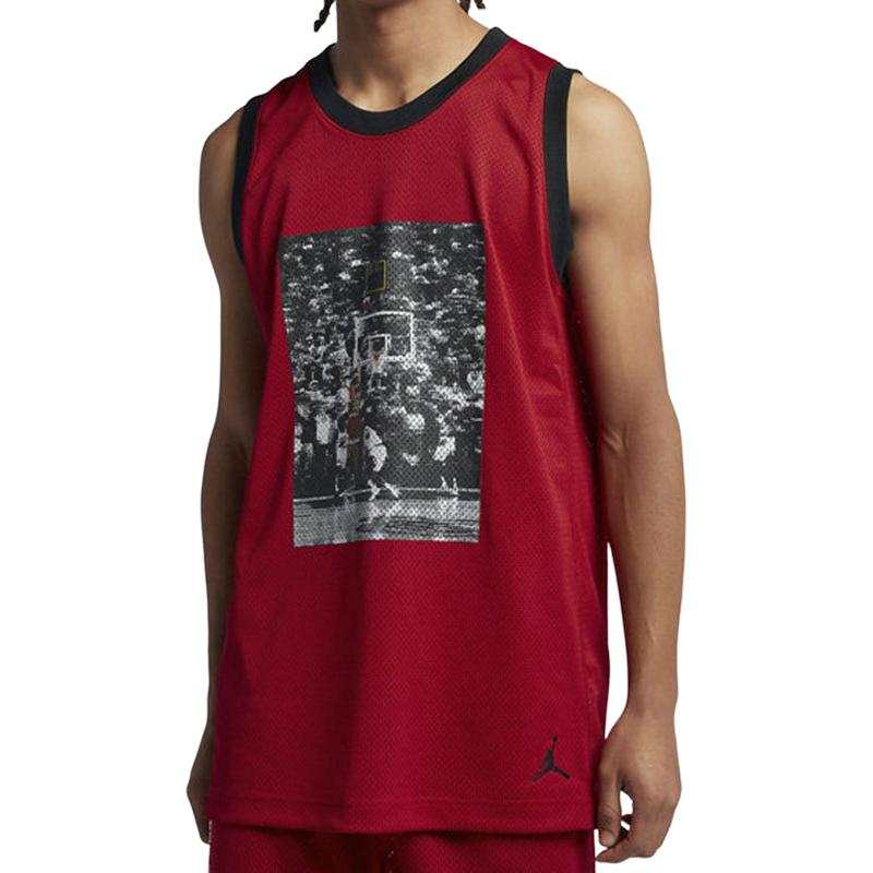Jordan Jordan Tank Tops Men's Red Crew Neck Moderate Straight Fit