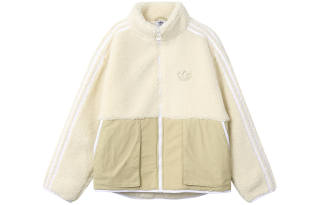Adidas Originals Trefoil Collection Outfit Embroidery Logo Retro Sports Storage Pocket Detail Stand Collar Fleece Lined