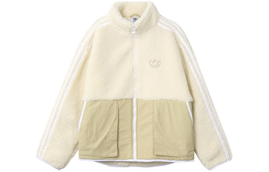 Adidas Originals Adidas Originals Trefoil Collection Outfit Embroidery Logo Retro Sports Storage Pocket Detail Stand Collar Fleece Lined