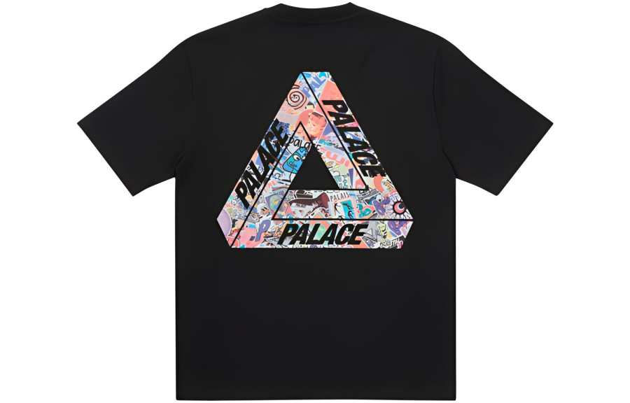 PALACE T Shirts Unisex Black Crew Neck Moderate Straight Fit