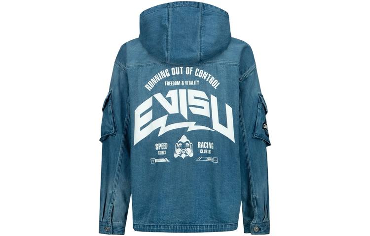 EVISU EVISU Jackets Men's Denim Blue Hooded Moderate Other