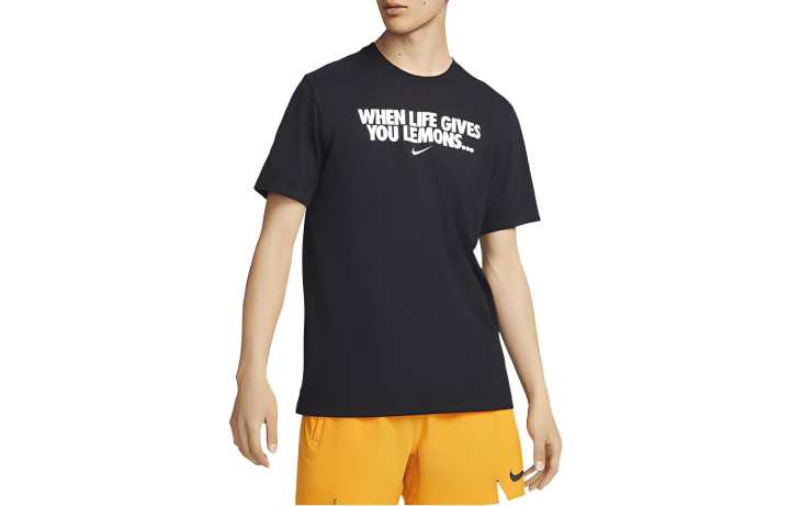Nike Nike T Shirts Men's Black Crew Neck Moderate Straight Fit