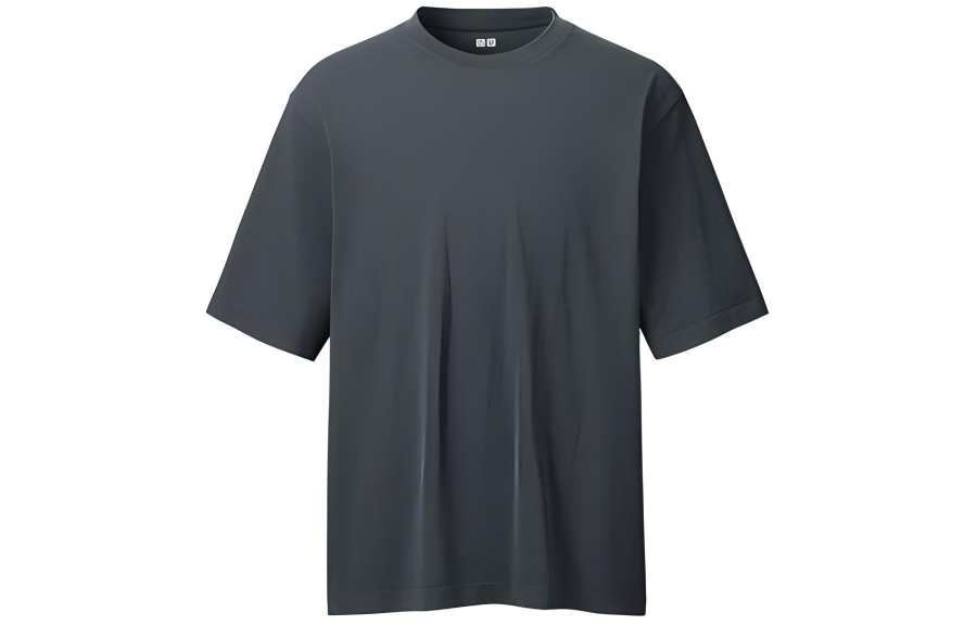 UNIQLO U Collection T Shirts Men's Dark Gray Crew Neck Moderate Straight Fit