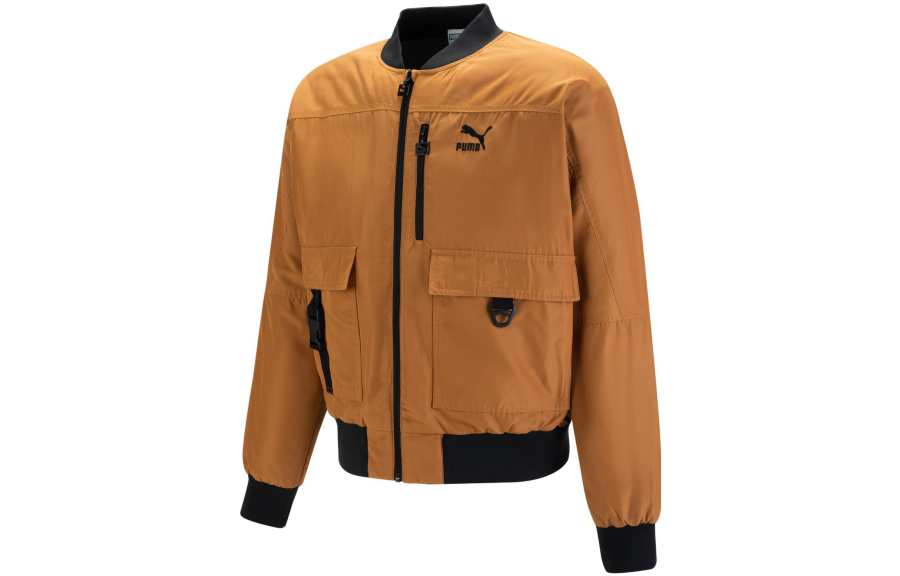 PUMA PUMA Jackets Men's Beige Yellow Stand Collar Moderate