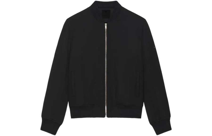 Givenchy Givenchy FW22 Men's Wool Logo Lettering Bomber Jacket Black