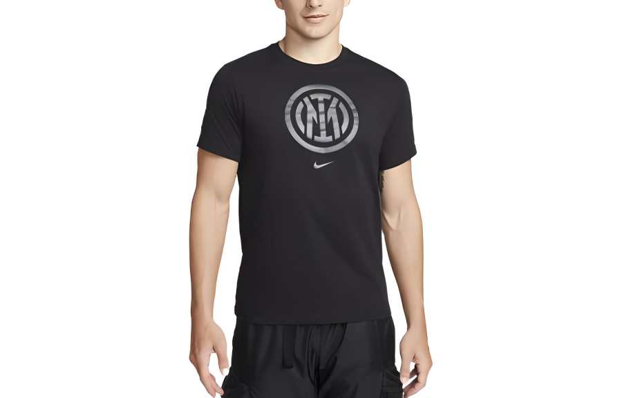 Nike Nike T Shirts Men's Black Crew Neck Moderate Straight Fit