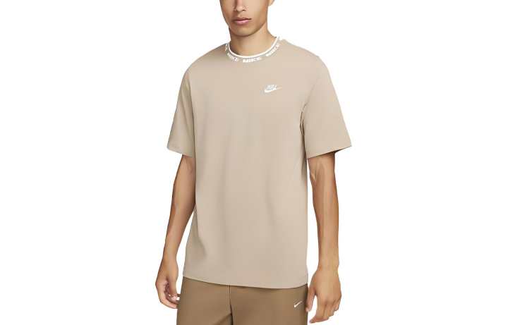 Nike Nike T Shirts Men's Khaki Crew Neck Moderate Straight Fit