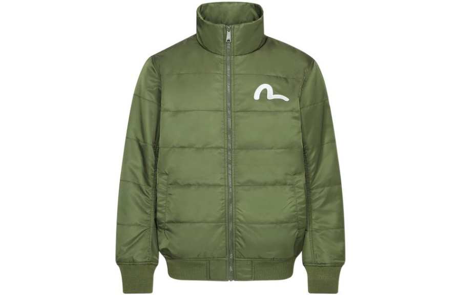 EVISU EVISU Jackets Men's Green Stand Collar Moderate