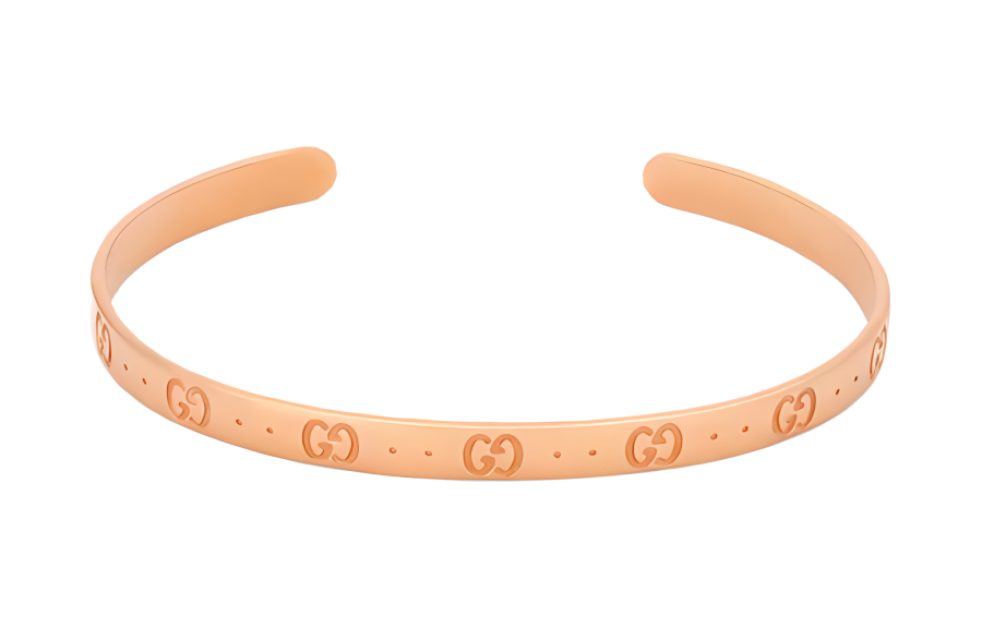 GUCCI Icon 18K Rose Gold Bangles Unisex Gold