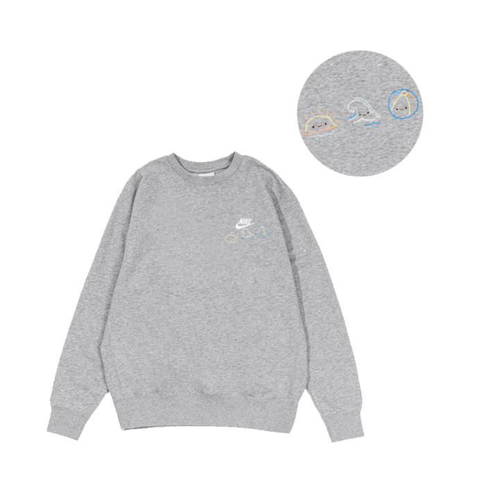 Nike Nike Sweatshirts Men's Gray Crew Neck Moderate Regular