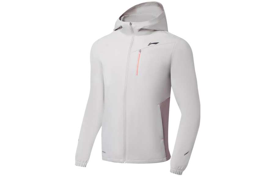 Li-Ning Li Ning Running Collection Jackets Men's Gray Hooded Moderate Soft Shell