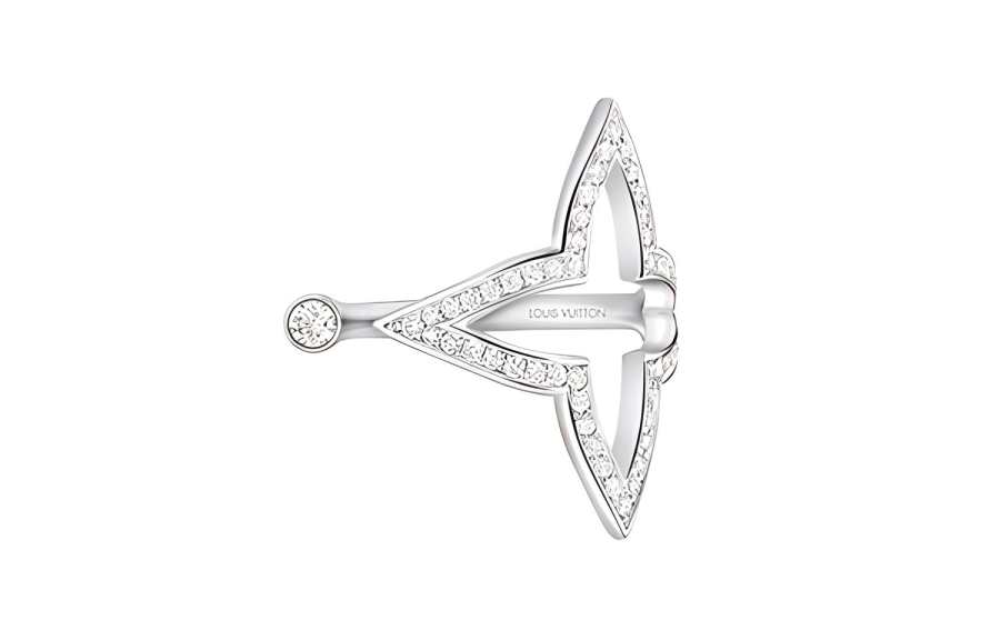LOUIS VUITTON Lv Ombre Blossom Open Ring White Gold And Diamonds