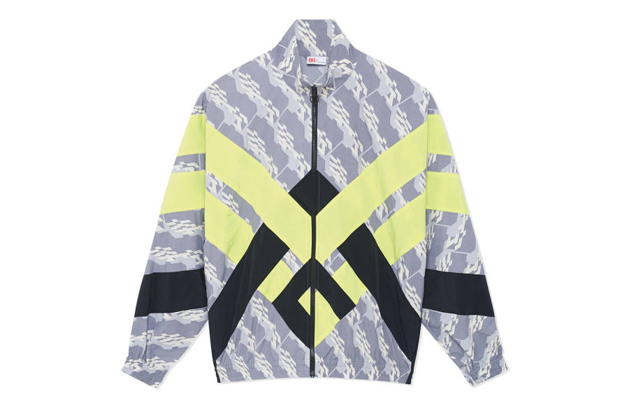 Li-Ning Li Ning Jackets Men's All Over Print Patchwork Black & Fluorescent Green Stand Collar Moderate Other