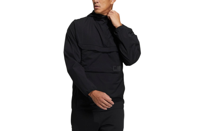 Adidas Adidas Jackets Men's Black Hooded Moderate Mock Two Piece