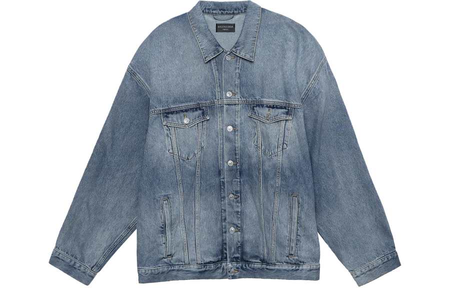 Balenciaga Oversized Political Campaign Logo Denim Jacket