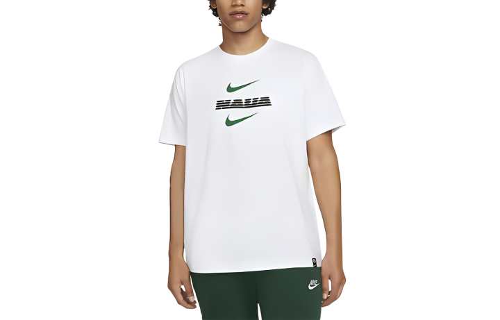 Nike Nike T Shirts Men's White Crew Neck Moderate Straight Fit