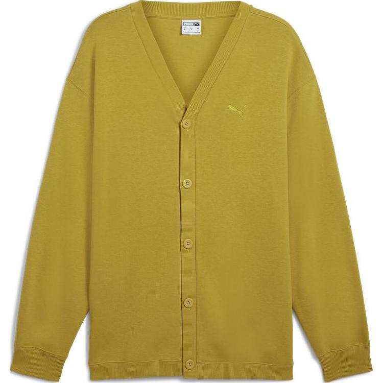 PUMA Knitwear Unisex Brown V Neck Moderate Cardigan