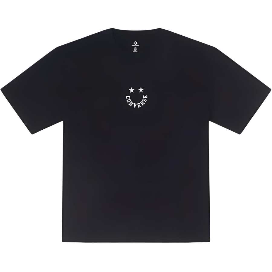 Converse T Shirts Men's Black Crew Neck Moderate Straight Fit