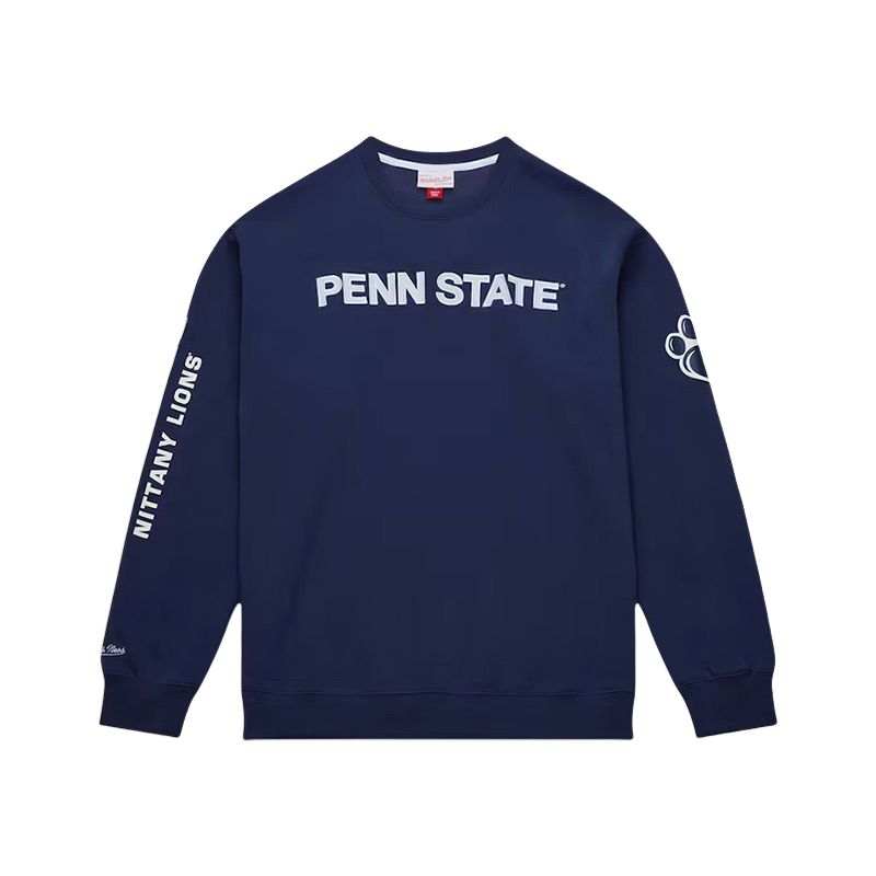 Mitchell Ness Navy Penn State Nittany Lions There & Back Sweatshirt Men's Marine Blue