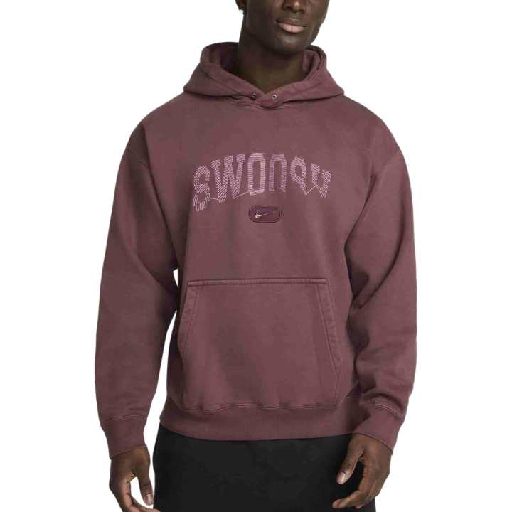 Nike Nike Solo Swoosh Fleece Lined Pullover With Long Sleeves Sweatshirt Men's Bright Burgundy Red