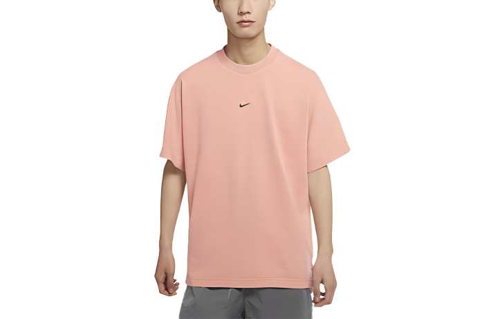 Nike Nike T Shirts Men's Pink Crew Neck Moderate Straight Fit